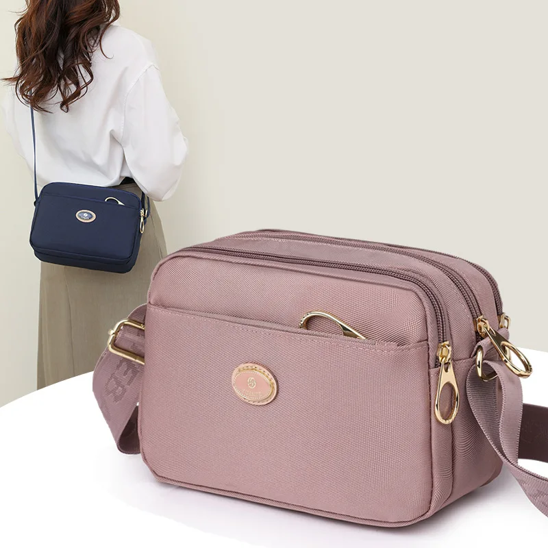 Fashion Design Women's Shoulder Bag High Quality Soft Nylon Fabric Girls's Small Messenger Bag Stylish Elegant Women Bag Handbag