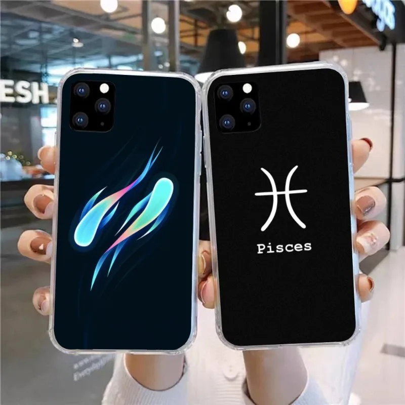 Pisces Astrology Smart Phone Case for Huawei P50 P40 P30 Pro Mate 40 30 Pro Nova 8 8i Y7P Honor Clear Phone Cover Funda