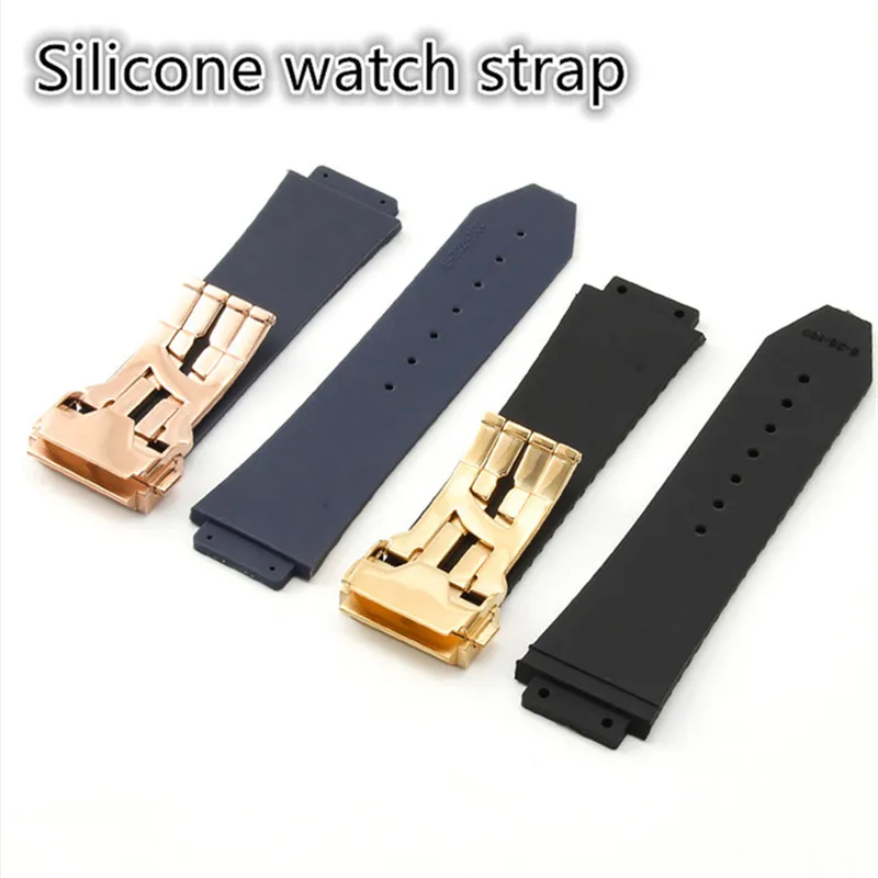 17x24mm 19x26mm Silicone Watch Strap For Hublot Yubo Big Bang  Classic Fusion Series Port Watchband Waterproof Men\'s Accessories