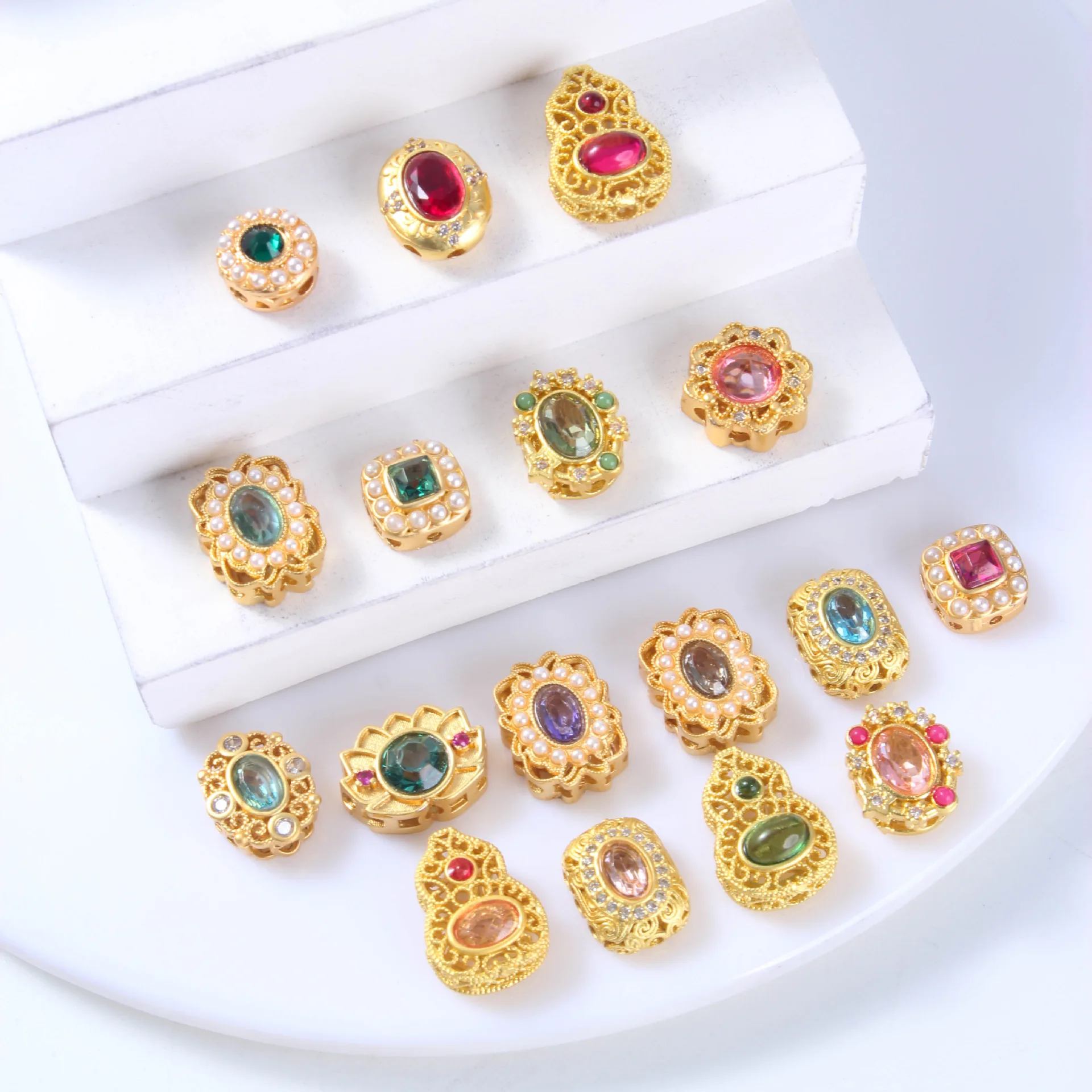 

7 шт., фиксация колец, шпинель, циркон, свободные бусины, аксессуары, сделай сам, материалы для изготовления ювелирных изделий ручной работы, жемчужное ожерелье, браслет, бусины