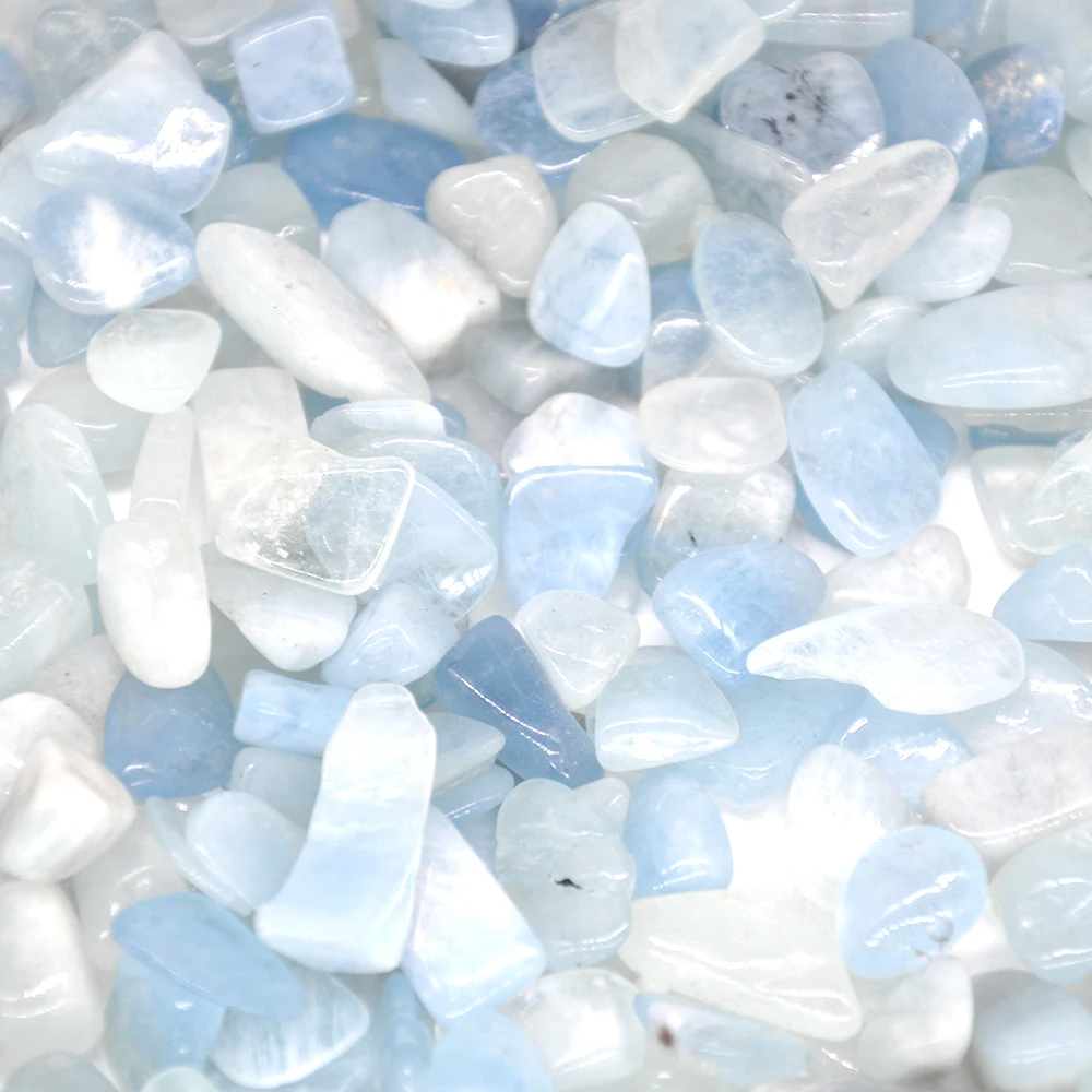 Natural Aquamarine Tumbled Stone Gravel Specimen Healing Crystal Jewelry Making Gemstone Aquarium Decortion Bulk Lots Wholesale