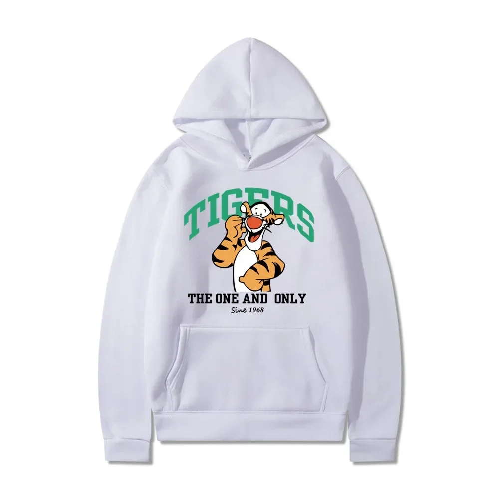 Disney Sweater Tigger Cartoon Print Sweater Loose Men\'s and Women\'s Students Hoodies Women Streetwear Women