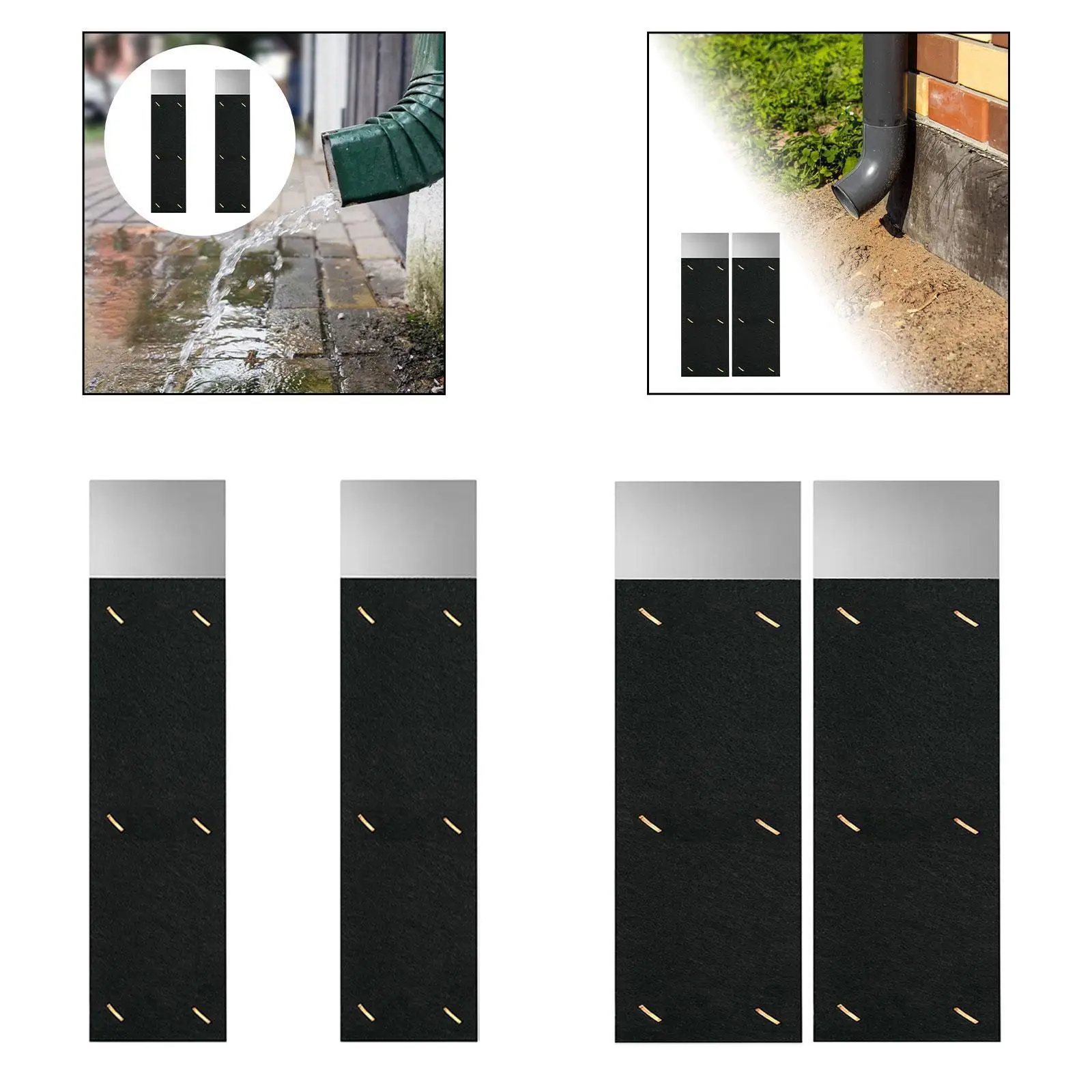 

2 Pieces Gutter Noise Dampener Supplies Rainwater Pipe Drainage Channel Drain Downpipe Gutter Drip Silent Easy to Install