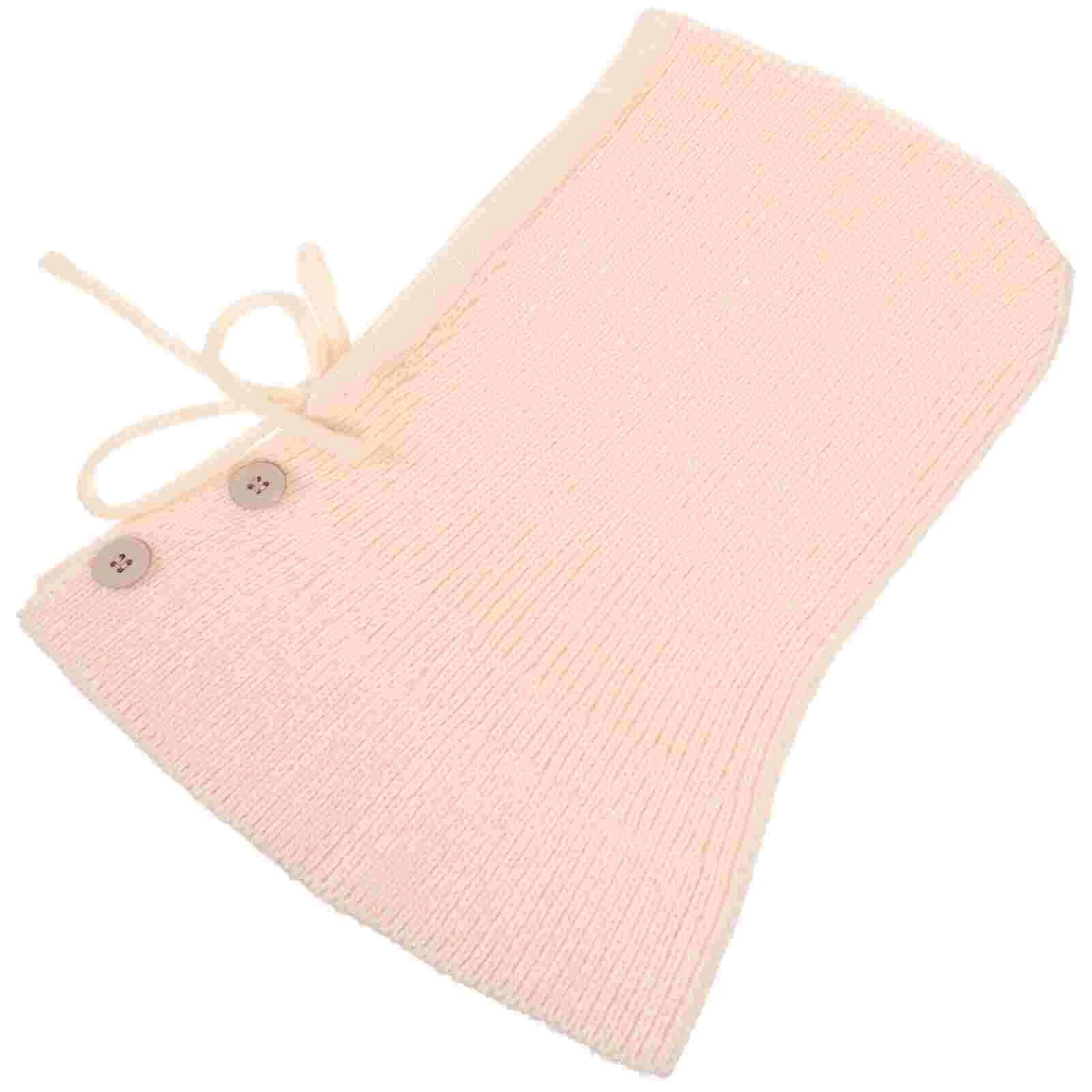 

Solid Color Button Hat Women's Warm Scarf One-piece Knitted Ear Protection Woolen (milk White) Knitting for Winters Hats