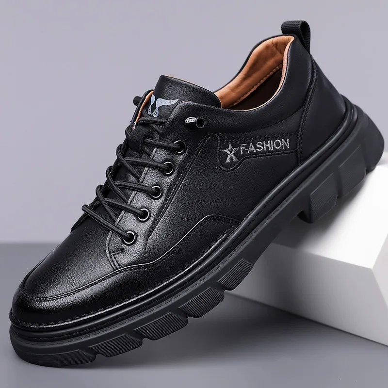 Spring Autumn Platform Sneakers for Men Designer Soft-soled  Leather Board Shoes Men Fashion Casual Sports Zapatos De Hombre