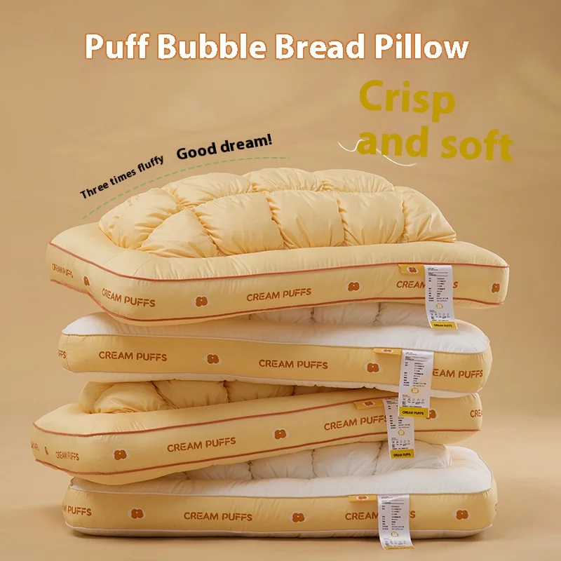 

Internet Celebrity Pineapple Bun Pillow With Washable Foam Neck Protector For Home Use, 48 * 74cm Single Pillow Core