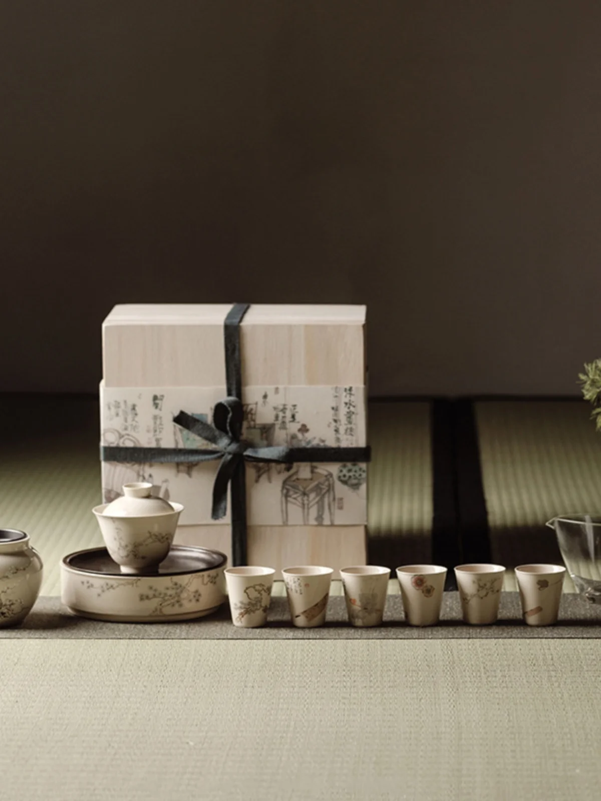 

Чайный набор в стиле периода Эпохи Воюющих царств, с глазурью Сэйчиро, смешанная версия, чайник для Гунфу, поднос L, в японском стиле, простой, для домашнего использования