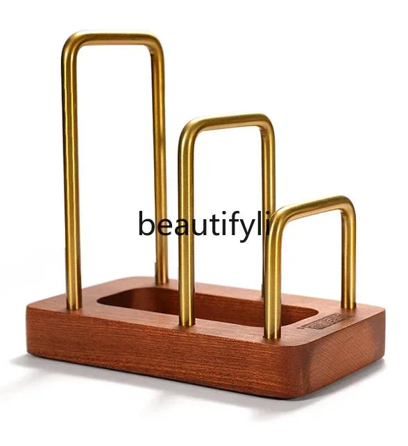 S7486teae Solid wood multi-functional cutting board rack, kitchen placement rack, rolling surface chopping board storage rack