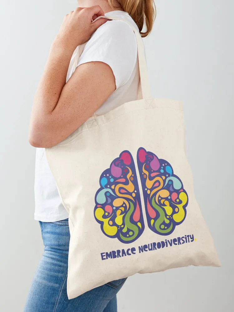 embrace neurodiversity Tote Bag cute tote bag cloth bag woman shopping logo luxury women