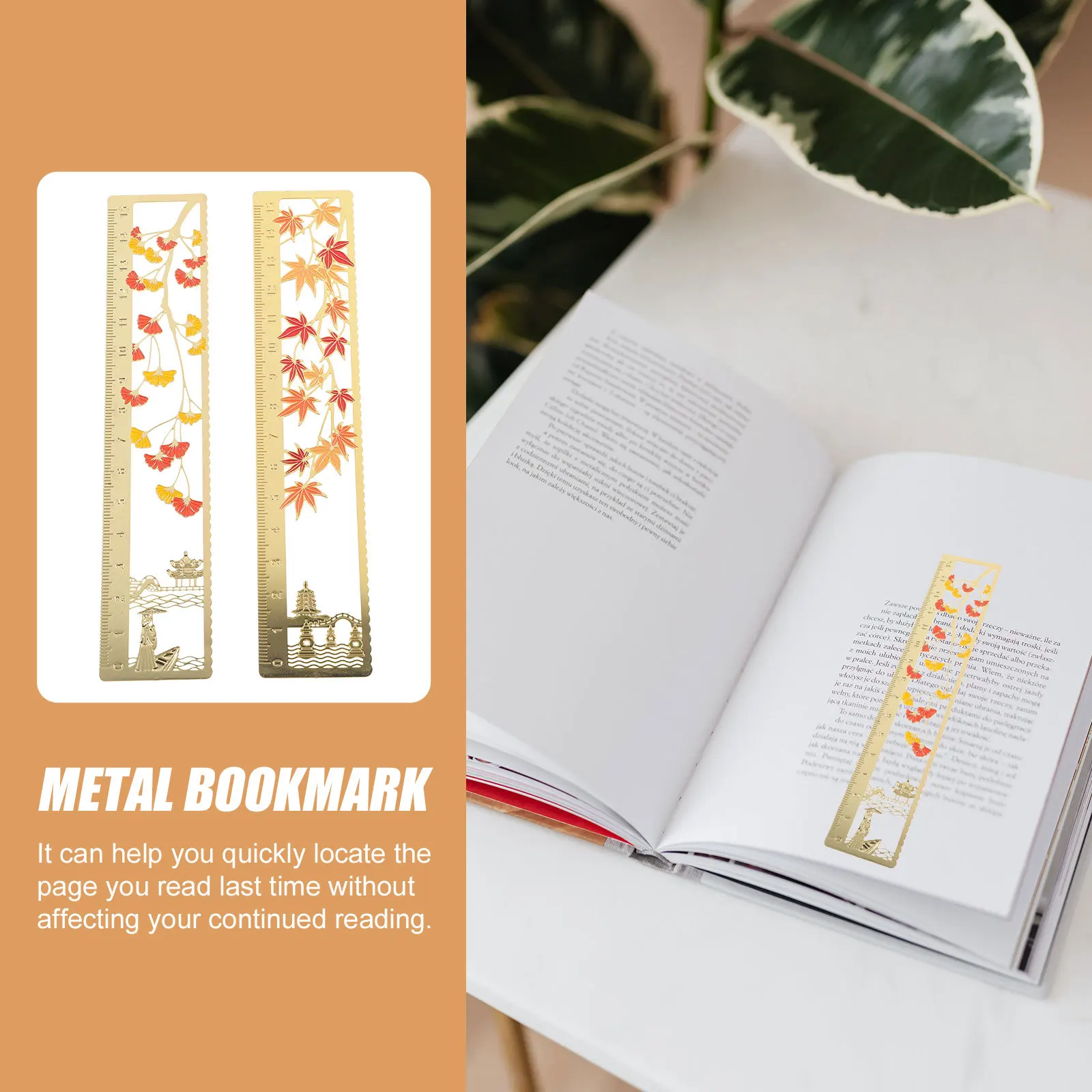 2pcs Chinese Style Metal Bookmark Ruler Decorative Book Marker For Reading Gifts Teachers Day Thanksgiving Classroom Page
