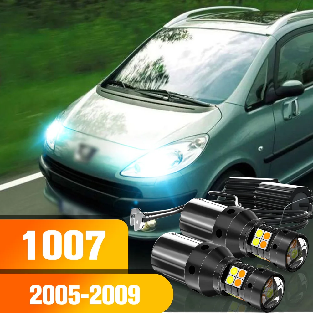 

Dual Mode LED Turn Signal+Daytime Running Light 2pcs DRL Accessories For Peugeot 1007 2005-2009 2006 2007 2008