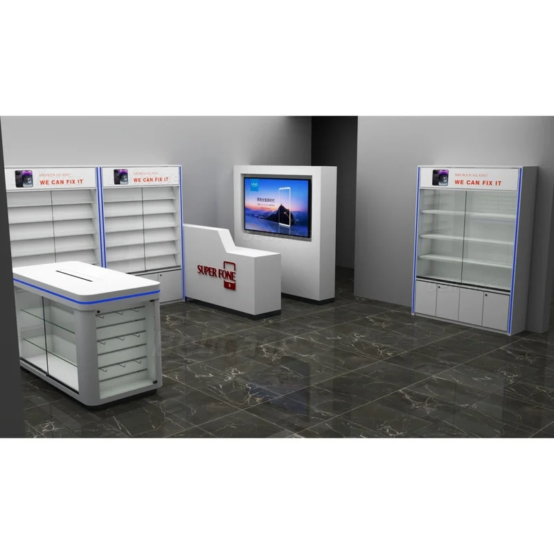 custom.Cell Phone Shop Slatwall Display Shelves with Hooks to Accessories Phone Display Racks