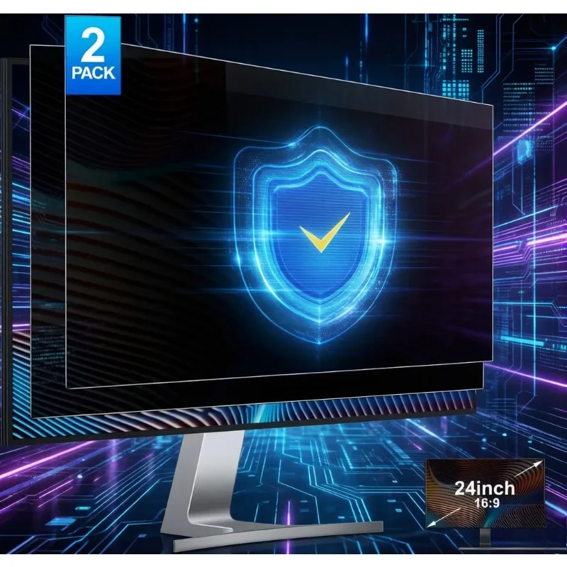 

24inch Computer Privacy Screen Filter 2-Pack Suitable for 16:9 Widescreen Monitors Anti-peeping and Anti-glare Protective Film