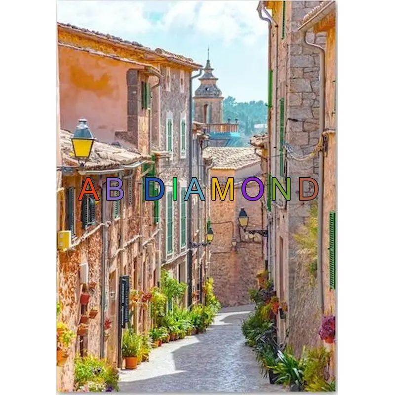 

CHENISTORY 5d Diy AB Diamond Painting Town Landscape Mosaic Full Diamond Embroidery Needlework For Children Pictures Home Decor