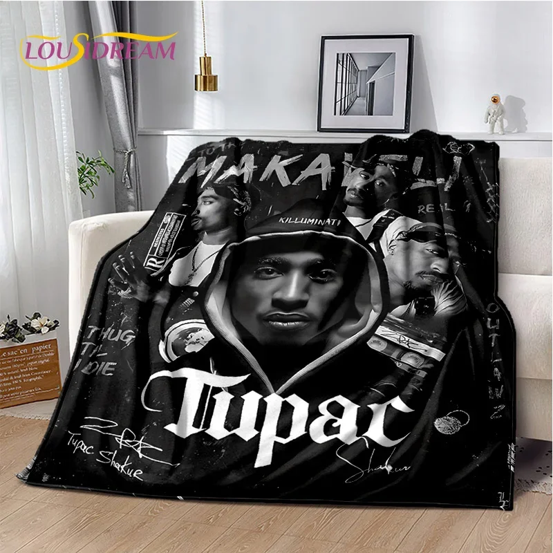 Rapper Eminem Tupac 2pac Hip-Hop Music Rap God Blanket,Soft Throw Blanket for Home Bedroom Bed Sofa Picnic Travel Cover Gift