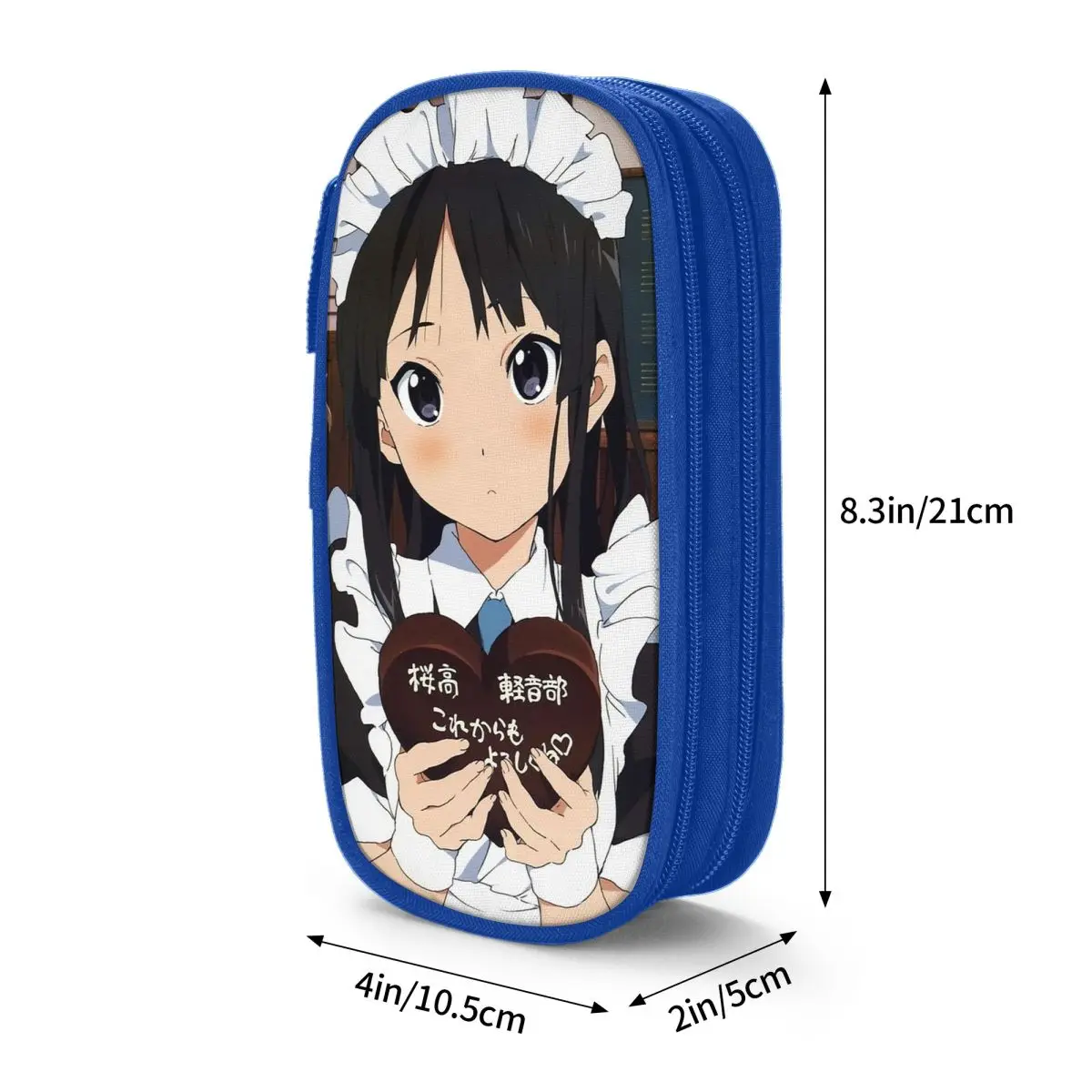 Mio's Valentine K-ON مقلمة مقلمة قلم رصاص للفتيات الصبي حقيبة تخزين كبيرة اللوازم المدرسية اكسسوارات الهدايا