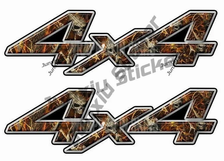 

A Pair 4x4 Stickers 4x4 Flaming Skull Camo Decals Accessories Outdoor Sticker Personality Cover Decorative Creativity Waterproof