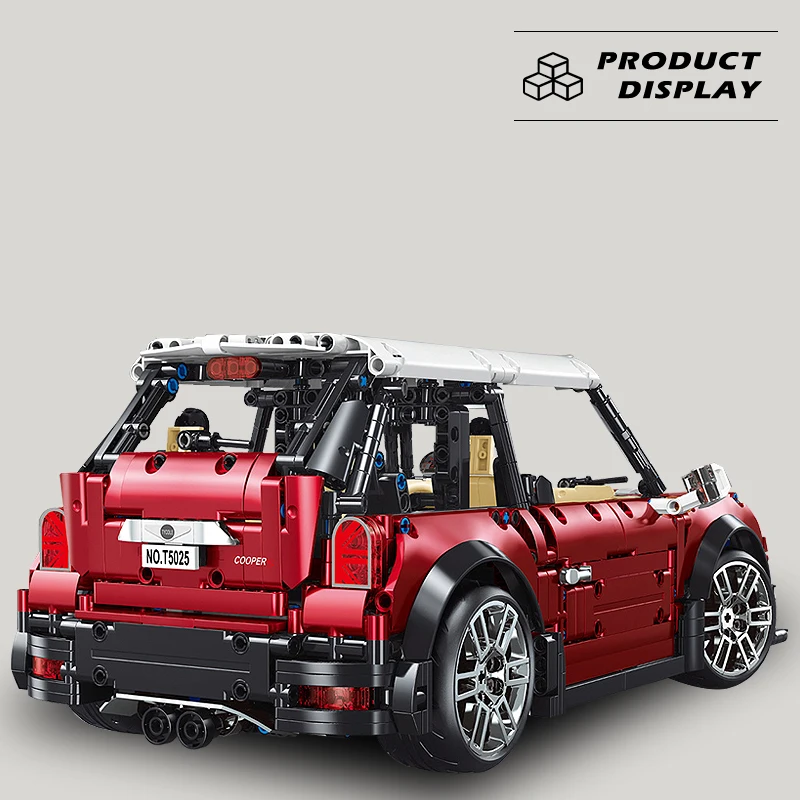 نموذج سيارة كلاسيكية شهيرة اللبنات 1:10 حجم سيارة كوبيه صغيرة الطوب الفني سطح المكتب الديكور الجمعية لعبة طفل للهدايا