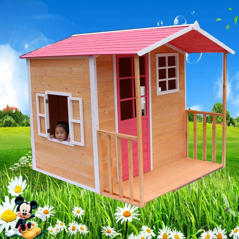 wooden kids log house outdoor tent puzzle large toy kindergarten play house tree house wooden children playroom