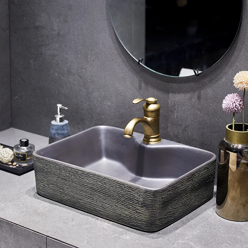 

Europe Vintage Style Art Basin Sinks Ceramic Counter Top Wash Basin Bathroom Vessel Sinks vanities washing basin and sink