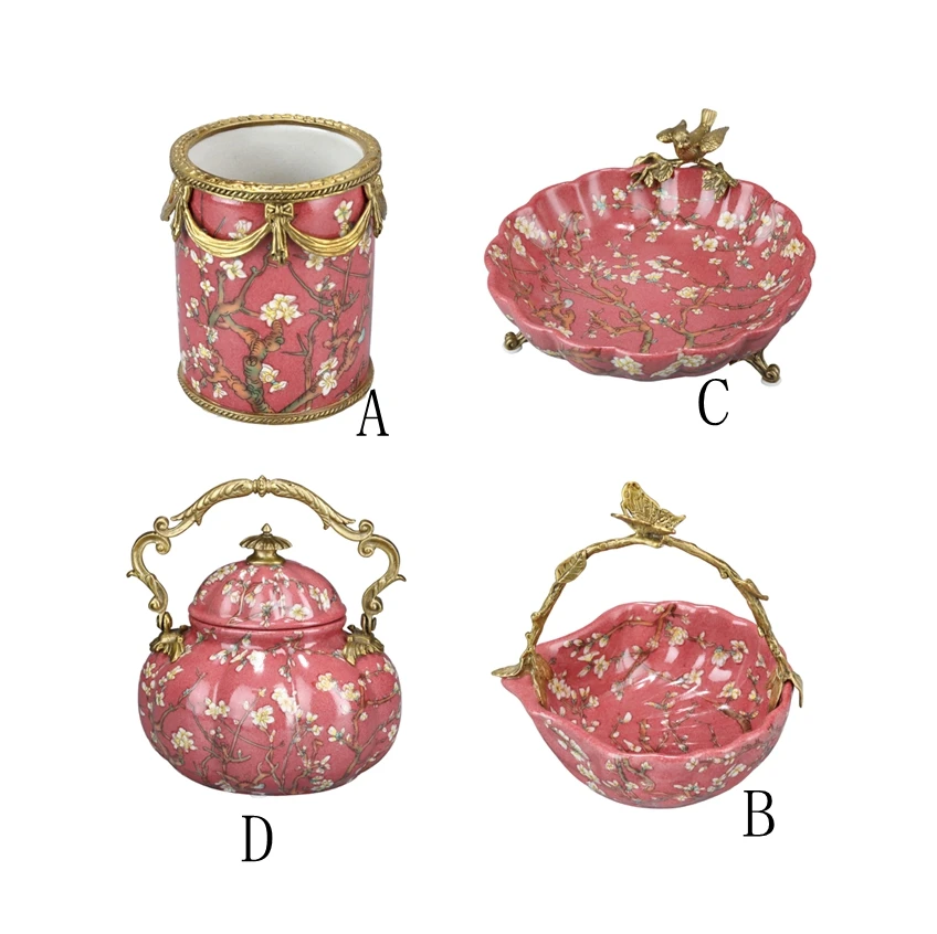 &c High Quality Chinese Customized Art Design Ceramics Fruit Nut Bowl Middle East Style Desktop Ornament Antique Decor