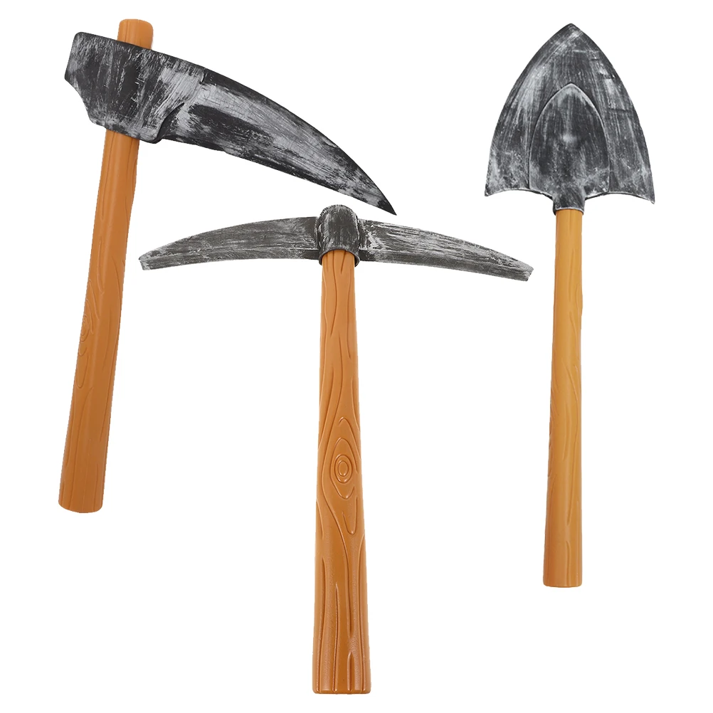 ชุดอุปกรณ์ประกอบการแสดงบนเวที 3 ชิ้น ประกอบด้วยสิ่ว พลั่ว ขวาน ทำจากพลาสติกน้ำหนักเบา ฟองน้ำ เหมาะสำหรับฮาโลวีน คอสเพลย์ ของเล่นปลอม รูปทรงคนแคระ