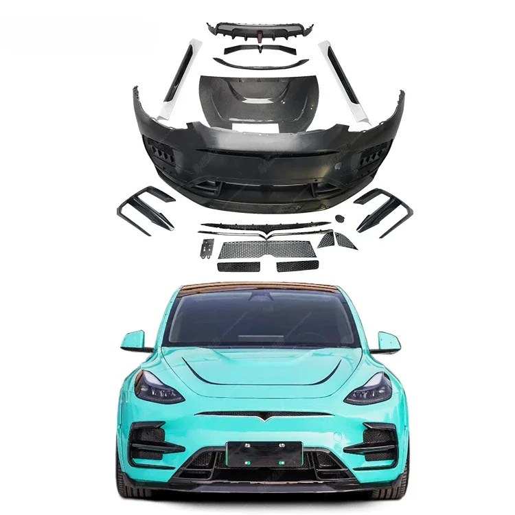 Hot selling  Body Kits Dry Carbon Fiber SD-Style For TESLA MODEL Y Car Bumper Parts