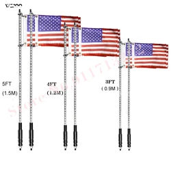 LED Whip Light 2/3/4FT RGB Waterproof Multi-Color Flagpole Lamp Bowlight for Off-Road Sand Rails/Buggies, SxS, ATV/UTV,RZR,Truck