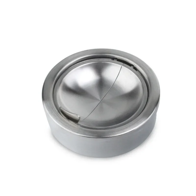 

Round Ash Storage Case Stainless Steel Cigarette Ashtray Windproof with Lid Smoking Accessories