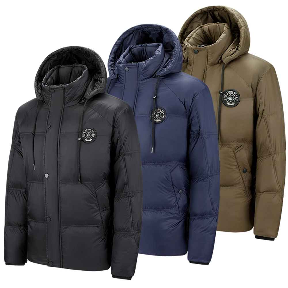 

2025 European and American Large Size Cotton-Padded Jacket with Fleece Lining, Thickened Men's Cotton Coat with Detachable Hood, Loose Fit Men's Jacket