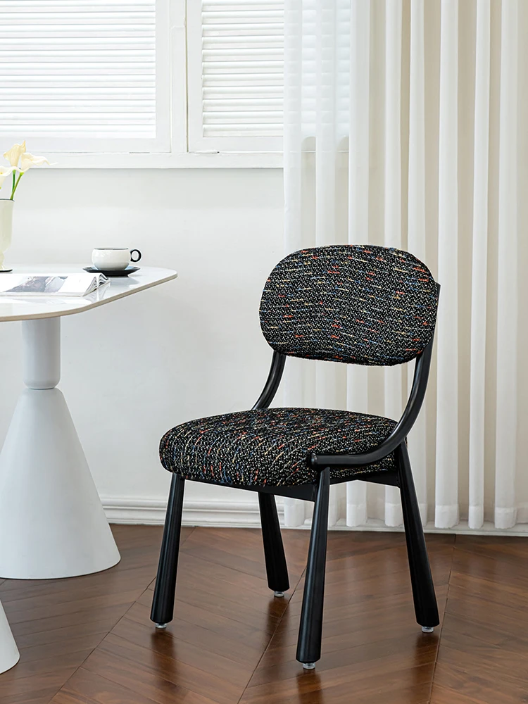 Furniture Backrest Soft Package Dining Chairs Home Living Room Chair Balcony Single Leisure Stool