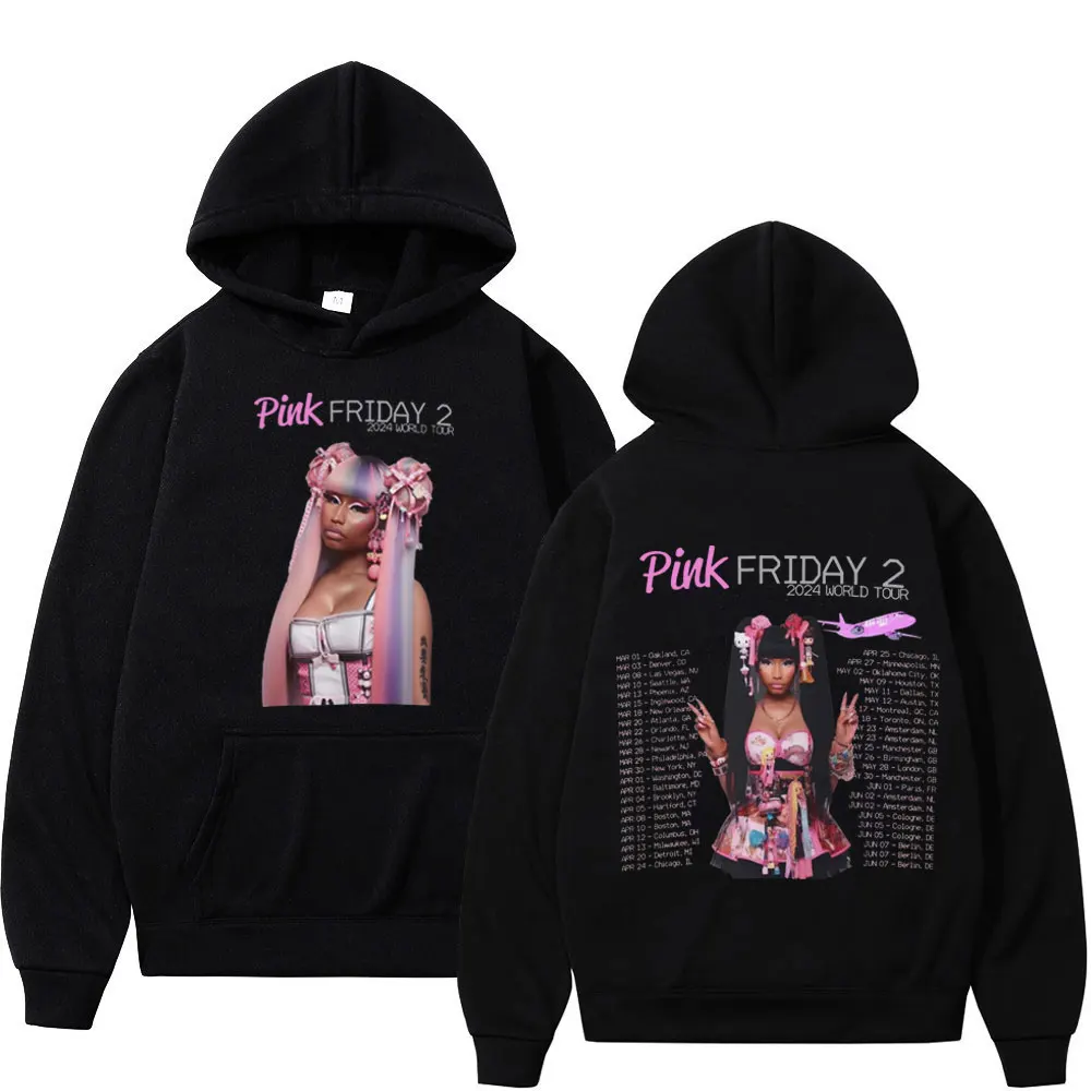 

Rapper Nicki Minaj Print Hoodie Music Album Pink Friday 2 2024 World Tour Graphic Sweatshirt Men Women Fashion Hip Hop Pullovers