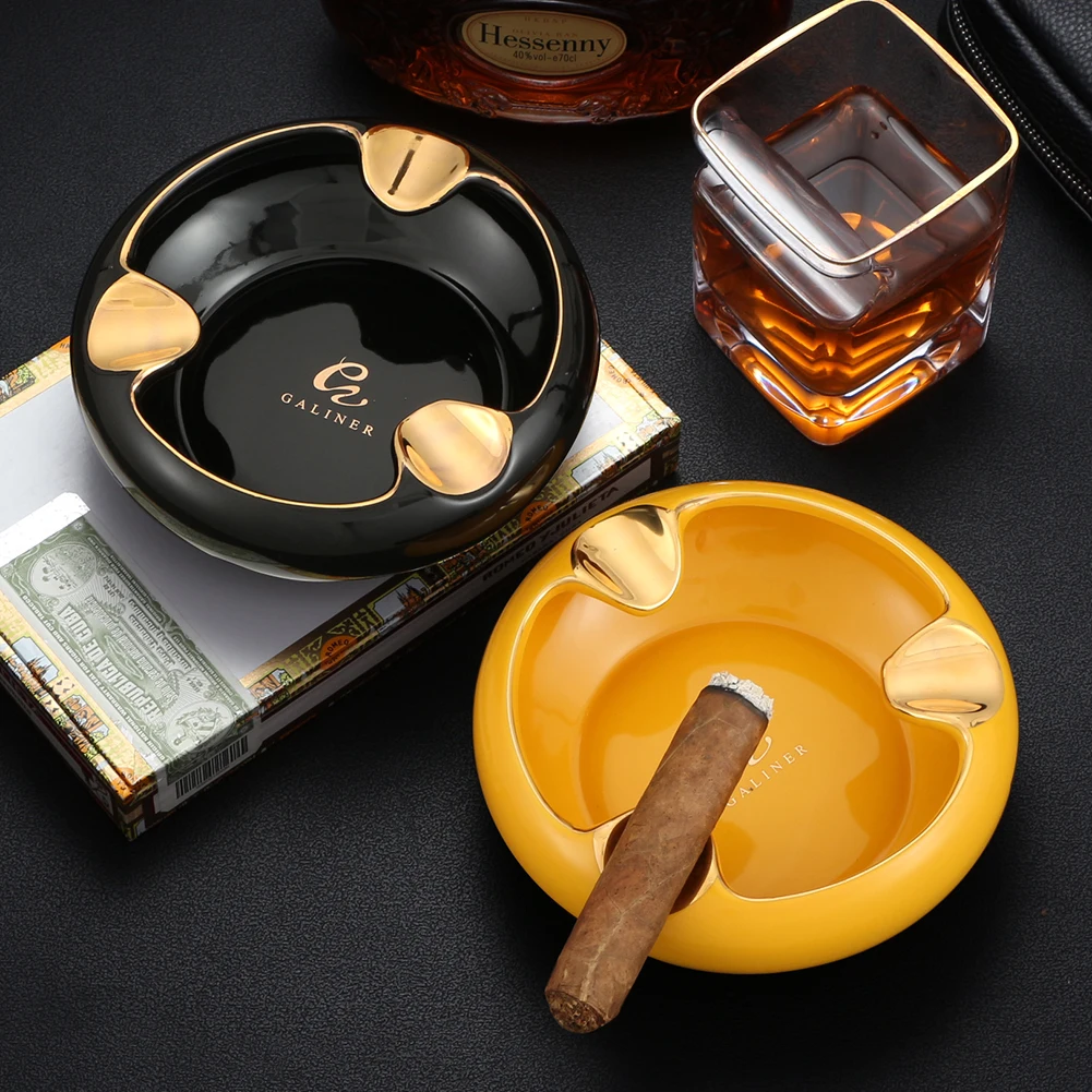 GALINER Luxury Cigar Ashtray Home Accessories Tobacco Holder Portable Smoking Stand Rest Ceramic Ashtray Outdoor