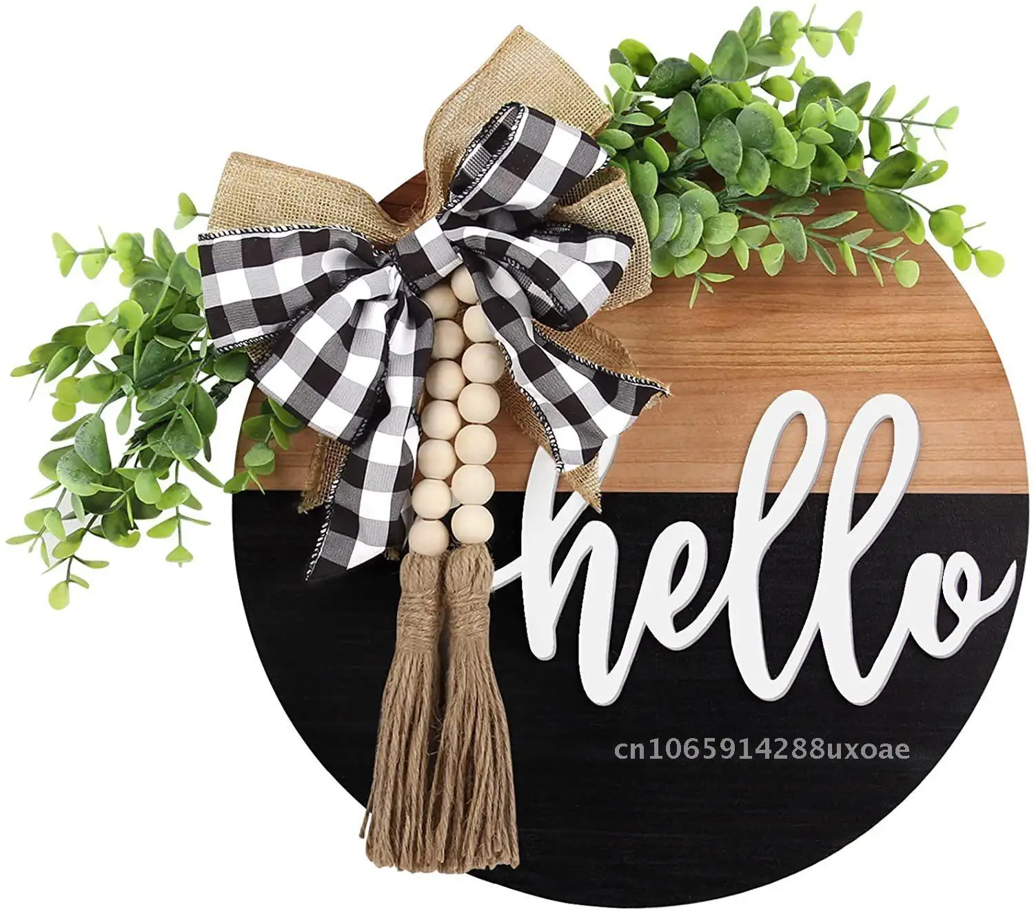 

Welcome wooden doorplate farmhouse door decoration wall indoor outdoor door hanging spring summer garland decoration