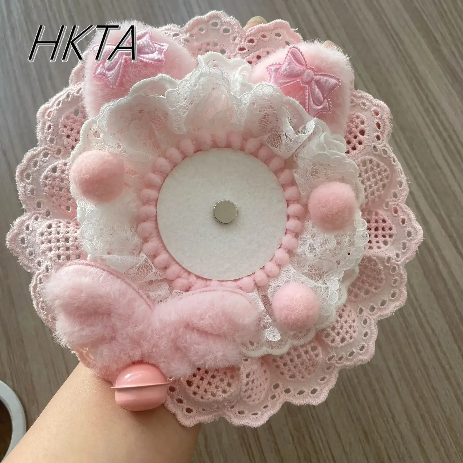 Japanese Two-dimensional Oversized Gorgeous Original Pink Embroidered Lace Bar Pain Bag Decoration Gumei Badge Bag Decoration