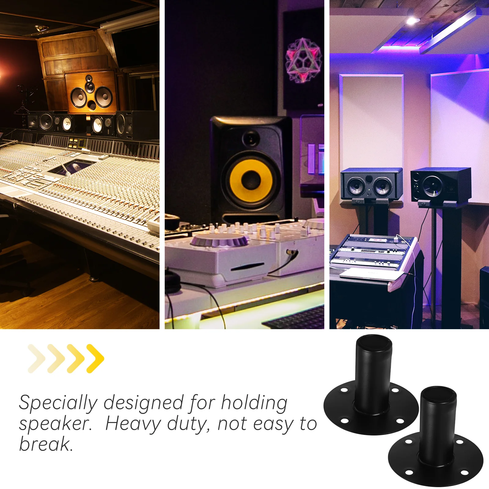 

2Pcs Heavy Duty Aluminum Speaker Stands Stable Support for Live Performance Studio Party Outdoor Metal Speaker Stand