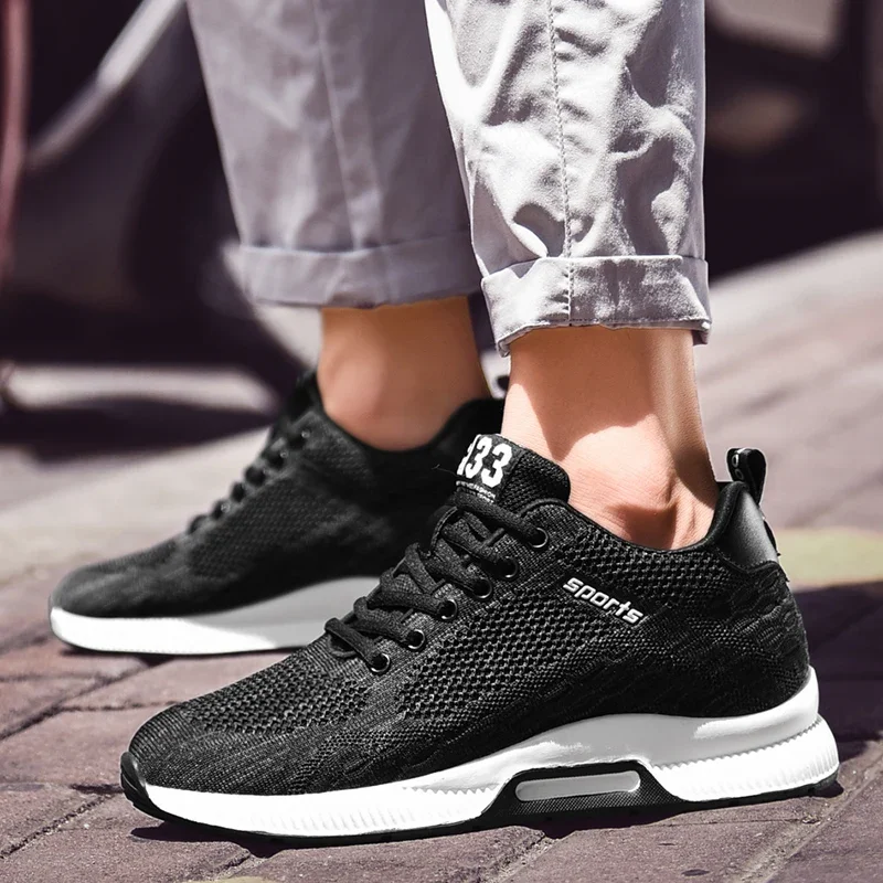 Plus Size 46 Men Sneakers Elevator Shoes Summer Mesh Breathable Heightening Shoes Man Invisiable Increased 6CM Taller Shoes