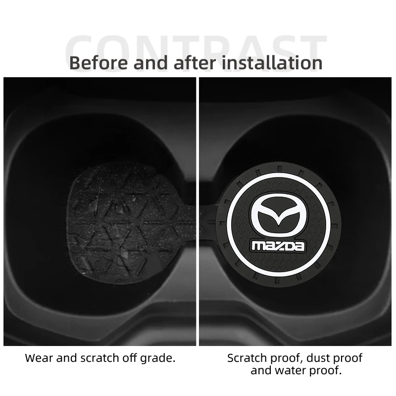 Pair Of Car Waterproof Pads Black Anti-Skid Pads Auto Parts For Mazda 3 6 Atenza Axela Demio CX3 CX5 MP MS RX8 image 5