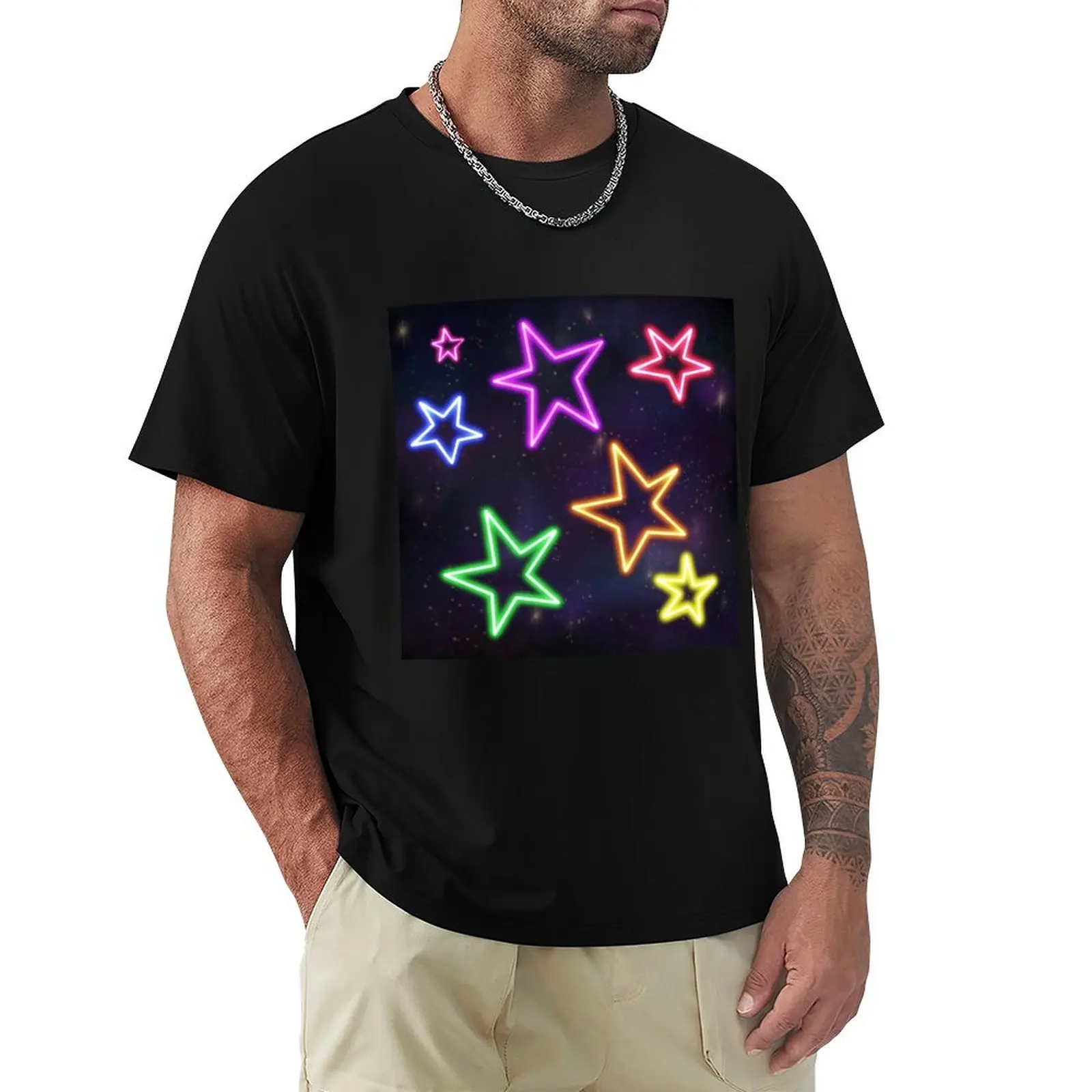 

Rainbow space stars T-Shirt anime figures summer 2025 Men's t-shirts