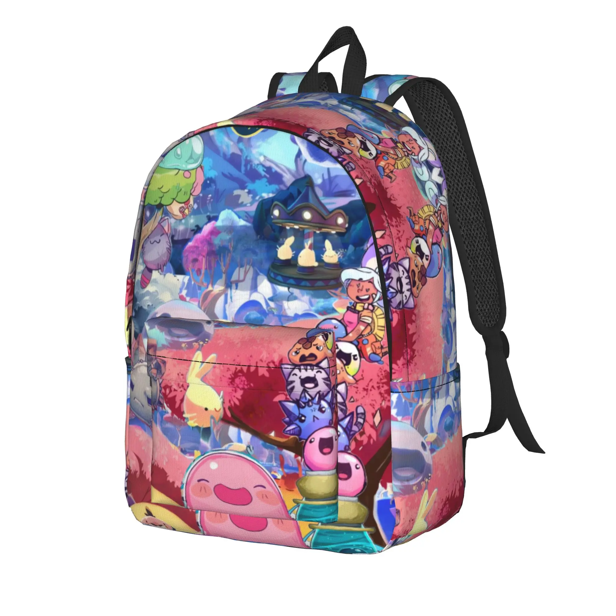 Pastel Blue Slime Rancher Backpack  Camping Backpacks Student Unisex Design Lightweight High School Bags Kawaii Rucksack