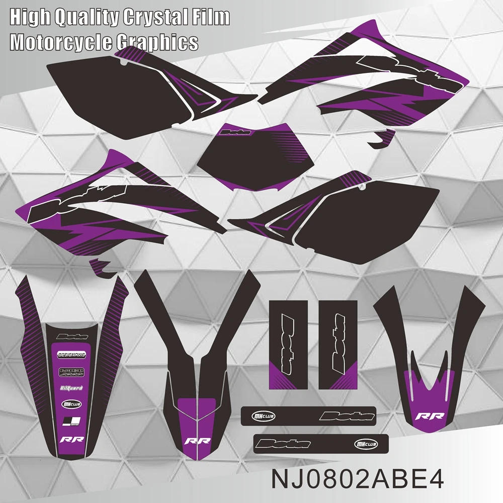 Full Graphics Decals Stickers Motorcycle Background for Beta RR 50 2006 2007 2008 2009 2010 NJ0802ABE