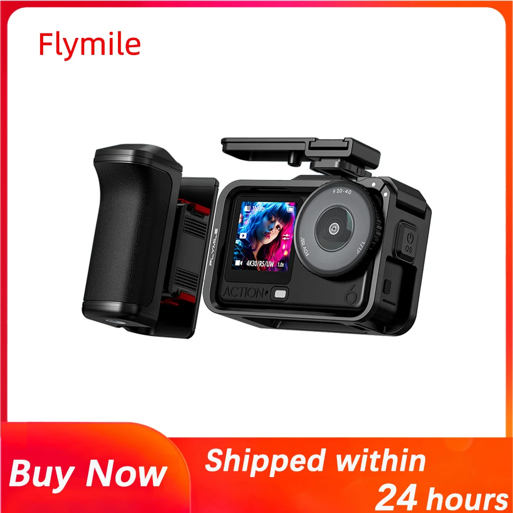 Flymile Grip, für DJI Osmo Action 6-Zubehör, PC-Verlängerungsgriff, Anti-Rutsch-Griff für Straßenfotografie, funktioniert mit Käfigen