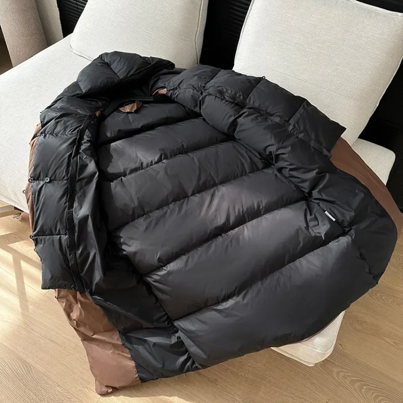 Winter Women Fake Two-piece Detachable Hooded Puffer Jacket Luxury Long 90% White Duck Down Coat Thick Warm Windproof Snow Parka