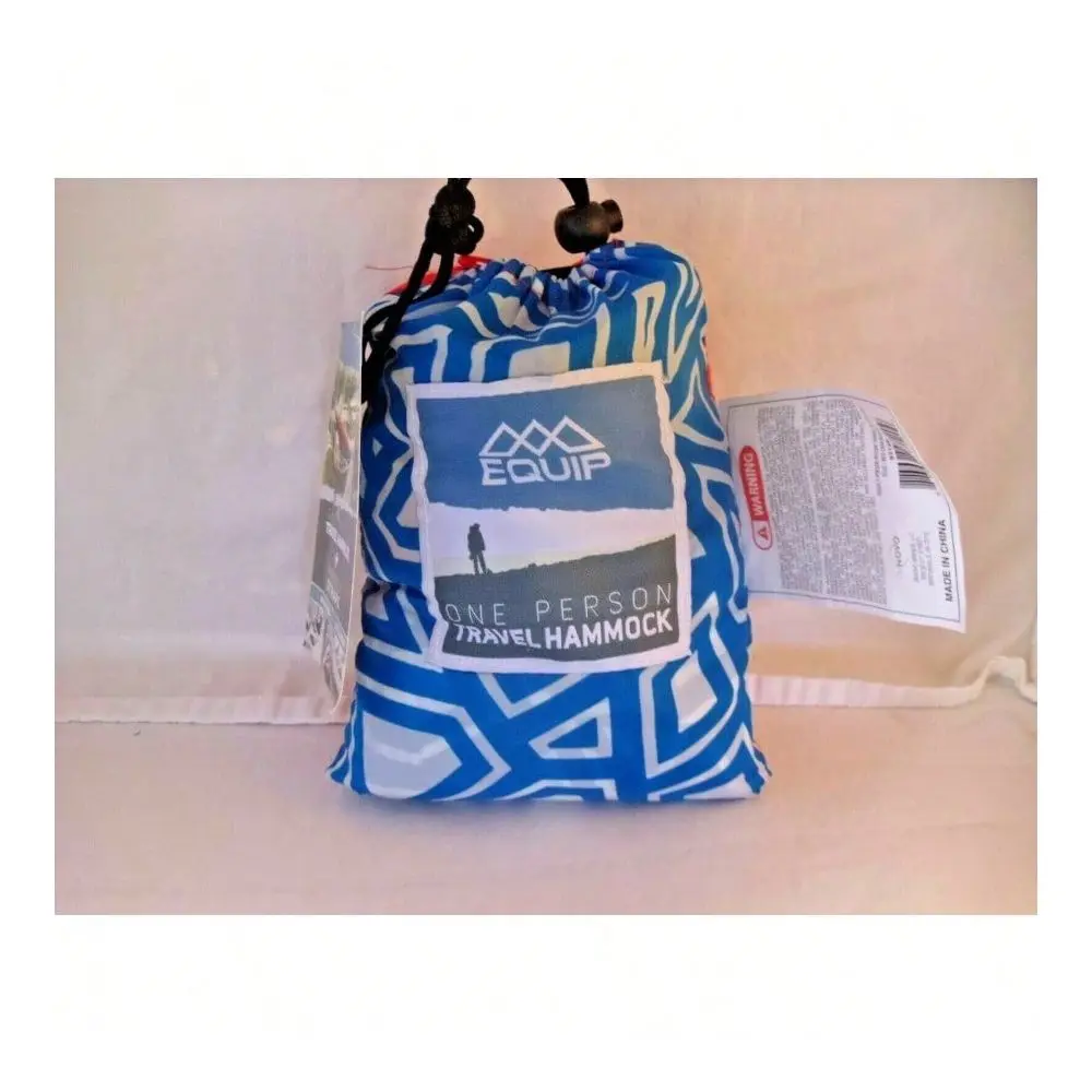 

One Person Hammock In Cracked Geo Blue Red W Carrying Bag New
