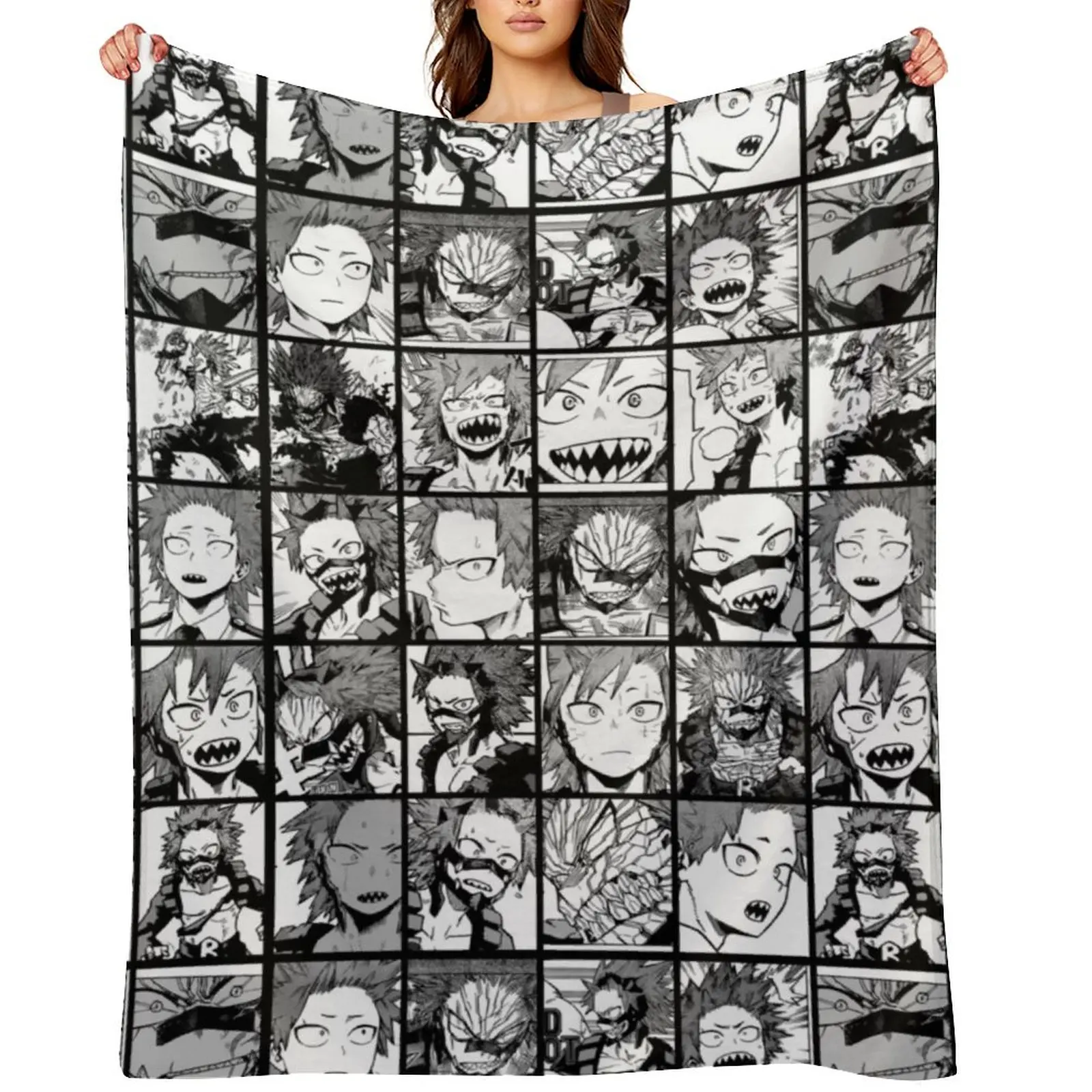 

Kiri manga panels black and white version Throw Blanket Plaid christmas gifts Soft Big Soft Blankets