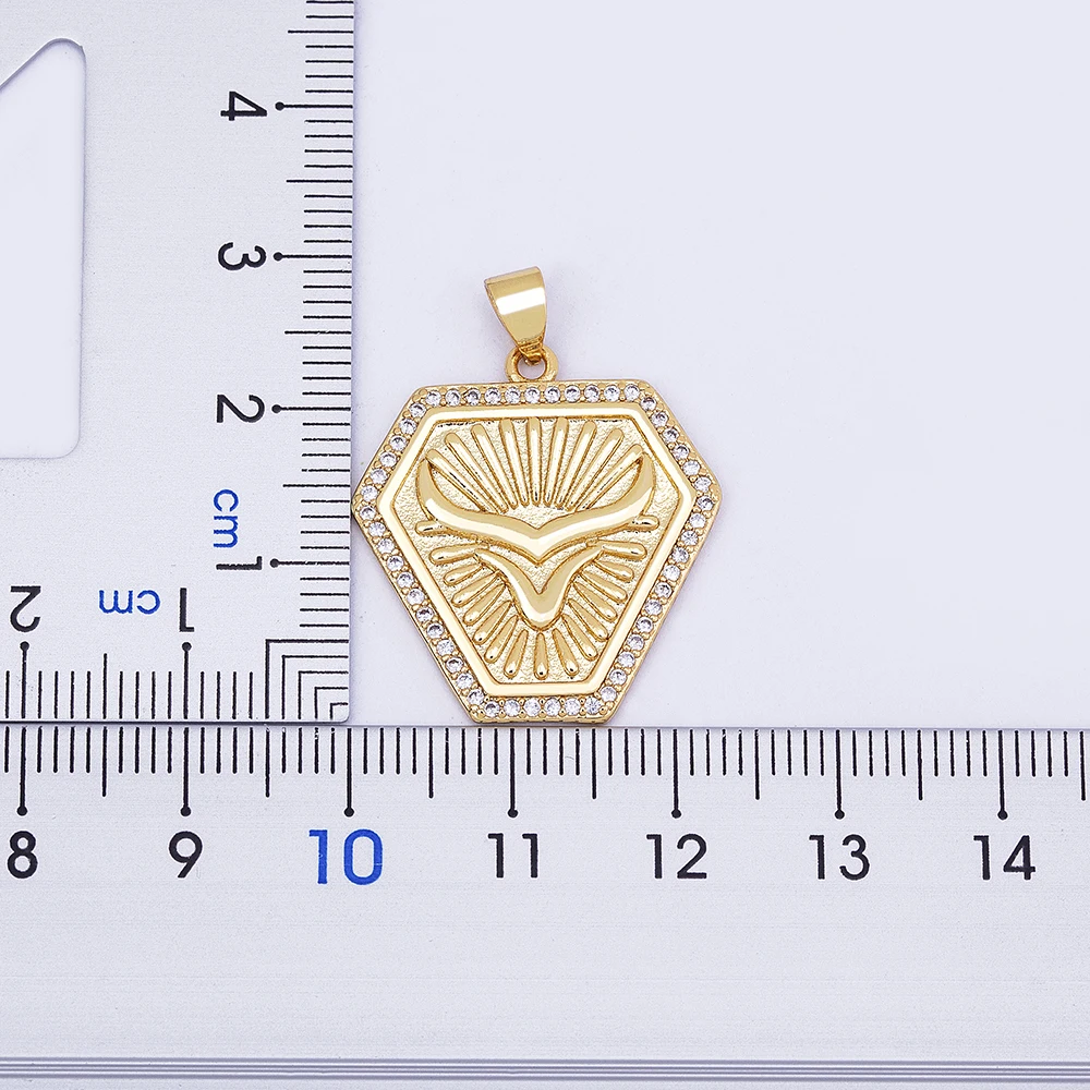 Nidin Irregular Polygon Statement Gold Color Horn Necklace Long Chain Zircon Pendant For Women Men Charm Party Jewelry Gift