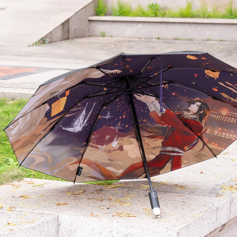 Anime Heaven Official\'s Blessing Hua Cheng Xie Lian Automatic Umbrella Rain Anti UV Parasol Tian Guan Ci Fu Enthusiast Gift