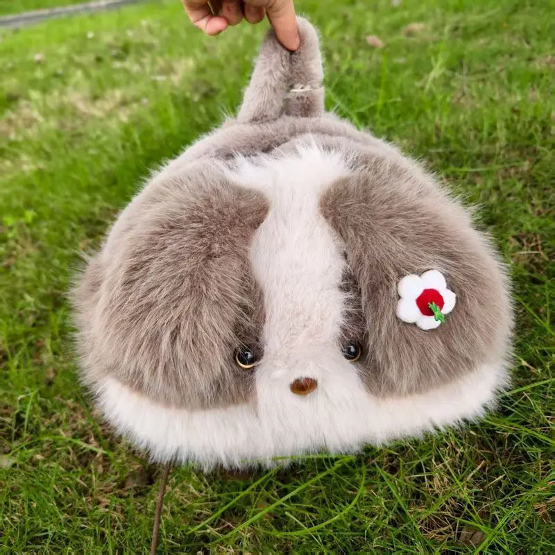 JIAERDI Cute Realistic Puppy Backpack Women Plush Cartoon Large Capacity Handbag Ladies Kawaii Sweet Student Mochilas Mujer 2025