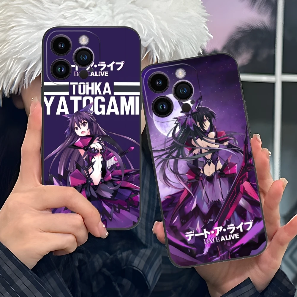 DAL Tohka Yatogami Mobile Cell Phone Case for iPhone 15 14 13 12 11 X XR XS 8 7 Pro Max Plus Mini Black Soft Phone Cover Shell