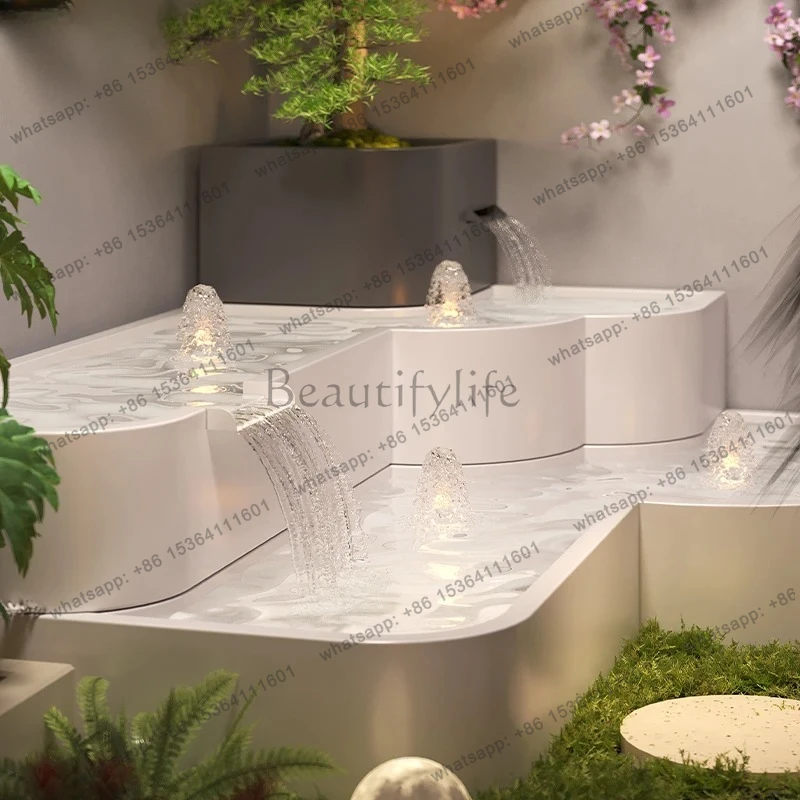 Courtyard Water Feature Wall Landscape Waterfall Ornament Outdoor Villa Courtyard Fountain Garden